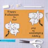 Happy Halloween Niedlich Ghost Bat Orange Geschenk Seidenpapier (Handwerk)