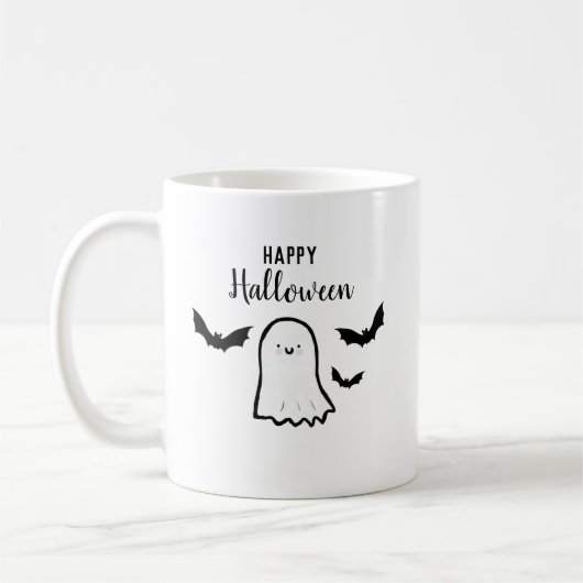 Happy Halloween Niedlich Ghost Bats Kaffeetasse (Links)