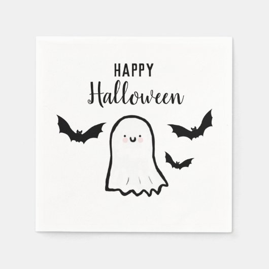 Happy Halloween Niedlich Ghost Bats Serviette (Vorderseite)