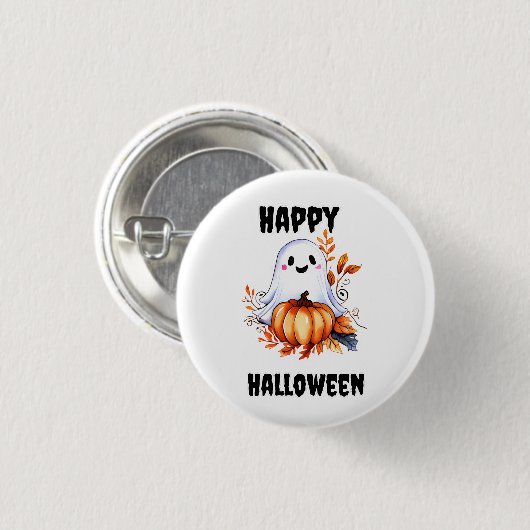 Happy Halloween Niedlich Ghost Button (Vorne & Hinten)