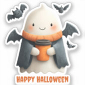 Happy Halloween Niedlich Ghost Design Aufkleber (Vorderseite)