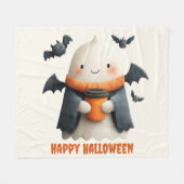 Happy Halloween Niedlich Ghost Design Fleecedecke (Vorderseite (Horizontal))