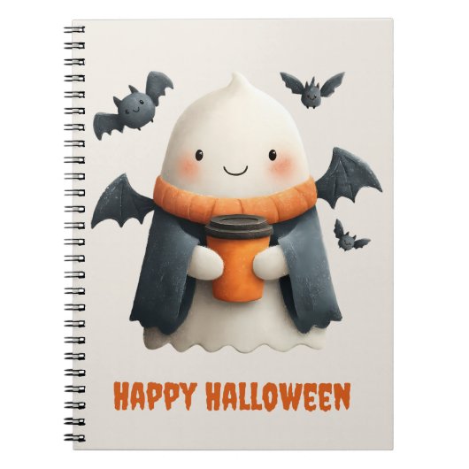 Happy Halloween Niedlich Ghost Design Notizblock (Vorderseite)