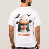 Happy Halloween Niedlich Ghost Design T-Shirt (Rückseite)