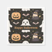 Happy Halloween Niedlich Ghost Pumpkin Hexenpapier Serviette (Vorderseite)