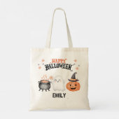 Happy Halloween Niedlich Ghost Pumpkin Tragetasche (Rückseite)