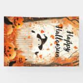Happy Halloween Niedlich Ghost und Pumpkins Banner (Horizontal)