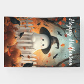 Happy Halloween Niedlich Ghost und Pumpkins Banner (Horizontal)