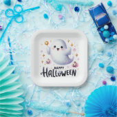 Happy Halloween Niedlich Ghost und Pumpkins Pappteller (Party)