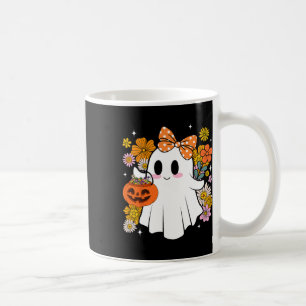Happy Halloween Niedlich Ghost Vintagen Blumenstra Kaffeetasse