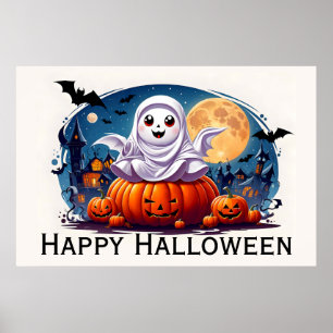 Happy Halloween Niedlich Halloween Thema Poster