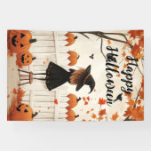 Happy Halloween Niedlich Hexe und Pumpkins Banner (Horizontal)