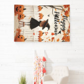 Happy Halloween Niedlich Hexe und Pumpkins Banner (InSitu)