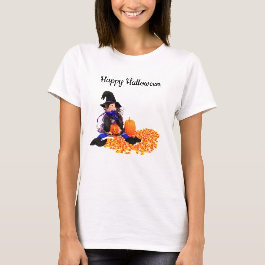 Happy Halloween Niedlich Hexenkuchen T-Shirt (Vorderseite)