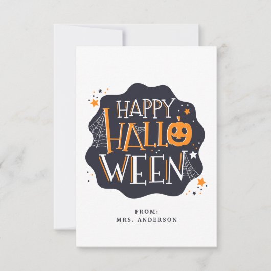 Happy Halloween Niedlich Kids Classroom Card Einladung (Vorderseite)