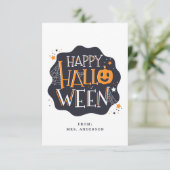 Happy Halloween Niedlich Kids Classroom Card Einladung (Stehend Vorderseite)