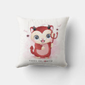 Happy Halloween Niedlich Kitty Devil Spider Flying Kissen (Rückseite)