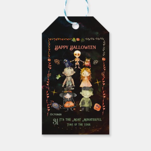 Happy Halloween Niedlich Monsters Party Geschenkanhänger (Vorderseite)