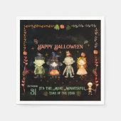 Happy Halloween Niedlich Monsters Party Serviette (Vorderseite)