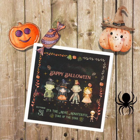 Happy Halloween Niedlich Monsters Party Serviette
