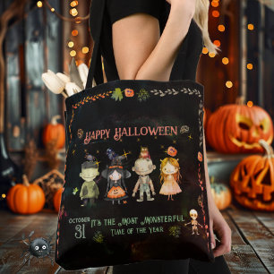 Happy Halloween Niedlich Monsters Party Tasche