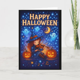 Happy Halloween Niedlich Musical Witch Greetings C Karte