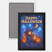 Happy Halloween Niedlich Musical Witch Magnet (Vorderseite/Rückseite)