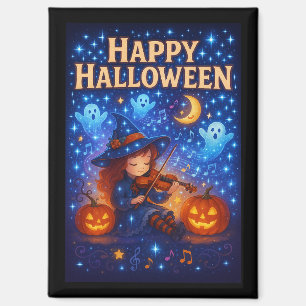 Happy Halloween Niedlich Musical Witch Magnet