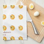 Happy Halloween niedlich-Orangenkürbis Geschirrtuch (Viertel Falte)