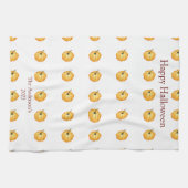 Happy Halloween niedlich-Orangenkürbis Geschirrtuch (Horizontal)