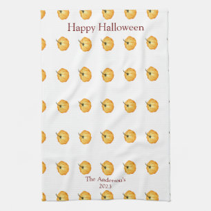 Happy Halloween niedlich-Orangenkürbis Geschirrtuch