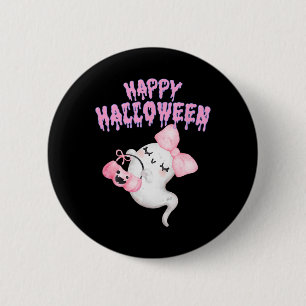 Happy Halloween Niedlich Pink Ghost Fall Apparel G Button