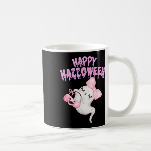 Happy Halloween Niedlich Pink Ghost Fall Apparel G Kaffeetasse (Rechts)