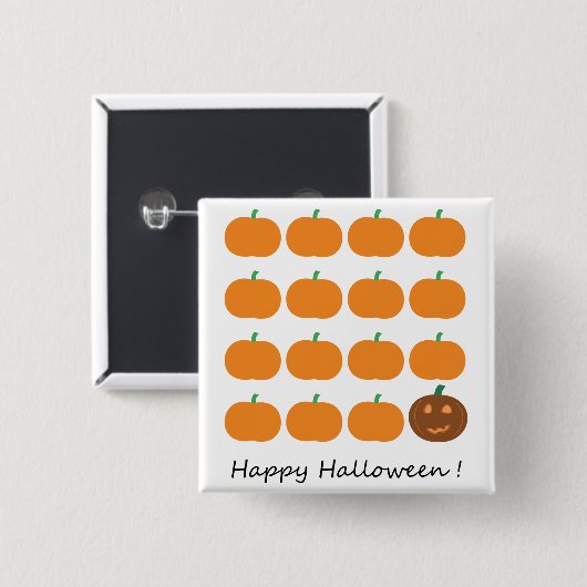 Happy Halloween Niedlich Pumpkin Patch Button (Vorne & Hinten)