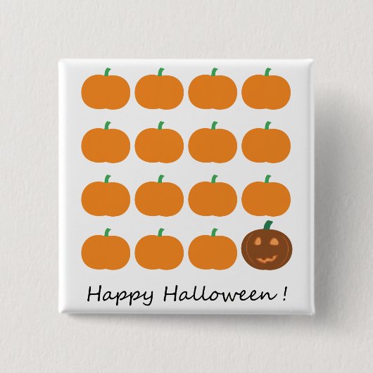 Happy Halloween Niedlich Pumpkin Patch Button (Vorderseite)