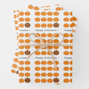 Happy Halloween Niedlich Pumpkin Patch Geschenkpapier Set