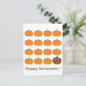 Happy Halloween Niedlich Pumpkin Patch Postkarte (Stehend Vorderseite)