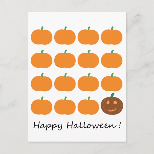 Happy Halloween Niedlich Pumpkin Patch Postkarte (Vorderseite)