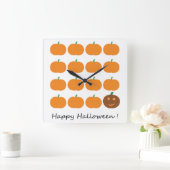 Happy Halloween Niedlich Pumpkin Patch Quadratische Wanduhr (Zuhause)