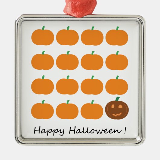Happy Halloween Niedlich Pumpkin Patch Silbernes Ornament (Vorne)