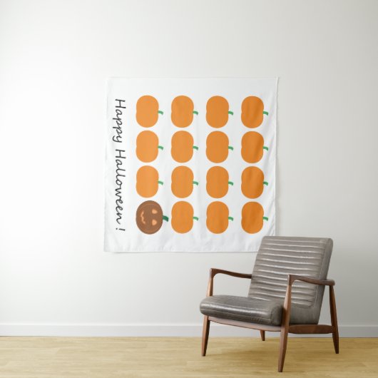 Happy Halloween Niedlich Pumpkin Patch Wandteppich (Beispiel (Horizontal))