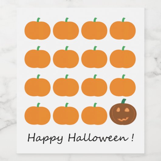 Happy Halloween Niedlich Pumpkin Patch Weinetikett (Einzelnes Label)