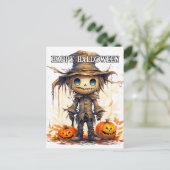 Happy Halloween | Niedlich Ragdoll Scarecrow Postkarte (Stehend Vorderseite)