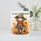 Happy Halloween | Niedlich Ragdoll Scarecrow Postkarte (Stehend Vorderseite)