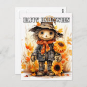 Happy Halloween | Niedlich Ragdoll Scarecrow Postkarte (Vorne/Hinten)