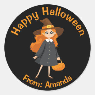 Happy Halloween Niedlich Rotze und Orange Spaß Runder Aufkleber