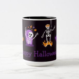 Happy Halloween Niedlich Skelette Zweifarbige Tasse