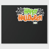 Happy Halloween Niedlich Spider Web Geschenkpapier (Flach)