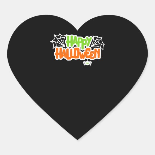 Happy Halloween Niedlich Spider Web Herz-Aufkleber (Vorderseite)