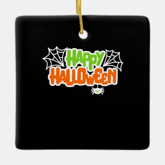 Happy Halloween Niedlich Spider Web Keramikornament (Vorderseite)